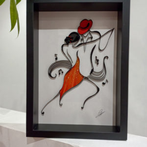 tableau art quilling danseurs de tango