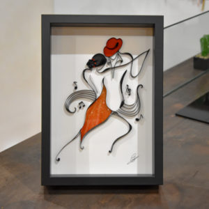 tableau art quilling danseurs de tango