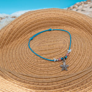 perles chips nacrees bracelet turquoise etoile de mer