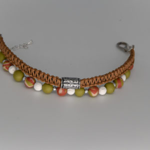 bracelet double réglable macramé perles t 18.5 à 22 cm 9