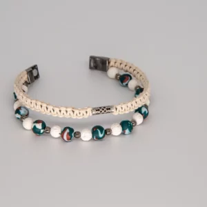 bracelet macramé perles pour ados T 16cm