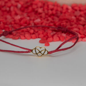 bracelet couple coeur infini acier inoxydable galvanisé doré (2)