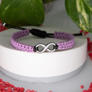 bracelet infini tissé macramé violet (2)