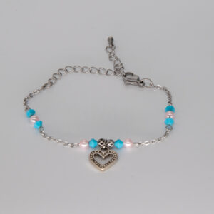 bracelet coeur rose et bleu (3)